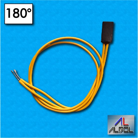 Thermal protector AM17 - Temperature 180°C - Normally open - Cables 300/300 mm - Rated current 2,5A