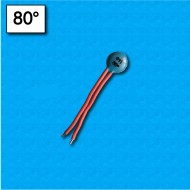 Thermal protector B11 - Temperature 80°C - Cables 40/40 mm - Rated current 2,5A