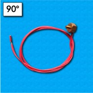 Protector termico B12 - Temperatura 90°C - Cables 600/600 mm - Corriente nominal 8A - Fijación con tornillos M4