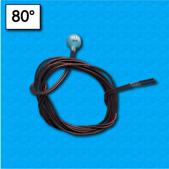 Protecteur thermique B12 - Temperature 80°C - Cables 1000/1000 mm - Courant nominal 5A