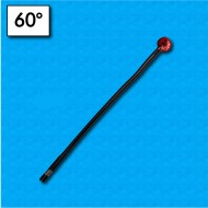 Thermal protector B12 - Temperature 60°C - Normally open contacts - Cables 120/120 - Rated current 2,5A
