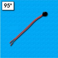 Thermal protector B12 - Temperature 95°C - Normally open contacts - Cables 100/100 - Rated current 2,5A