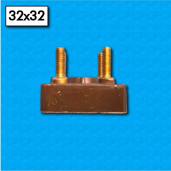 Blockque de terminales AM-32x32-4P-M4 - Formato 32x32 mm - Con 8 tuercas and 8 arandelas