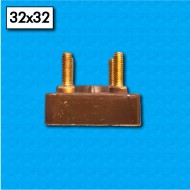 Terminal block AM-32x32-4P-M4 - Format 32x32mm - Provided with 8 nuts and 8 washers