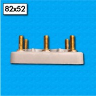 Terminal block AM-82x52-6P-M6 - Format 82x52 mm - M6 screws - Provided with 12 nuts, 12 washers and 3 bridges