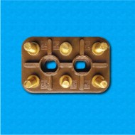Terminal block AM-70x45-6P-M6 - Format 70x45 mm - Provided with 12 nuts, 12 washers and 3 bridges