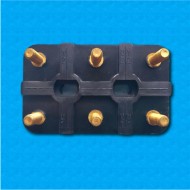 Terminal block AM-115x70-6P-M10 - Format 115x70 mm - Provided with 12 nuts, 12 washers and 3 bridges
