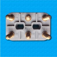 Terminal block AM-145x90-6PM14 - Format 145x90 mm - Provided with 12 nuts, 12 washers and 3 bridges