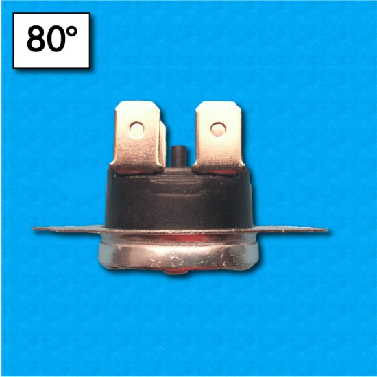 Thermostat bimetallique biphase manuel type KSD306 - Temperature 80°C - Courant nominal 20A