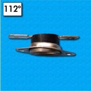 Termostato R20 a 112°C - Contatti normalmente aperti - Con flangia mobile - Terminali orizzontali