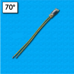 Protettore termico T11 - Temperatura 70°C - Cavetti 100/100 mm - Portata 2,5A - Con guaina trasparente