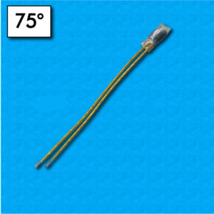 Protettore termico T11 - Temperatura 75°C - Cavetti 100/100 mm - Portata 2,5A - Con guaina trasparente