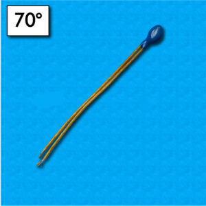 Protettore termico T11 - Temperatura 70°C - Cavetti 100/100 mm - Portata 2,5A