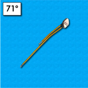 Protettore termico T11 - Temperatura 71°C - Cavetti 70/30 mm - Portata 2,5A