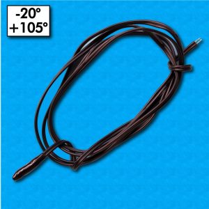 Sonda termica ST-KWCE-4E-1500 - Range -20°/+105°C - Cavetti in PVC 1500/1500mm - Beta 3435 - Corpo in resina epossidica