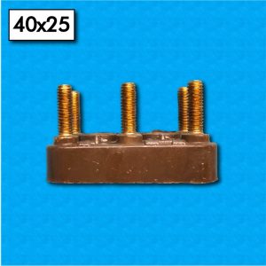 Morsettiera AM-40x25-6P-M4 - Formato 40x25mm - Fornito con 12 dadi, 12 rondelle e 3 ponti
