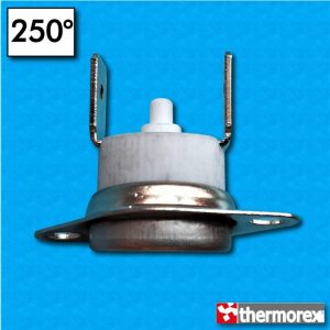 Termostato TK32 a 250°C - Riarmo manuale - Terminali verticali - Con flangia mobile - Corpo alto ceramico