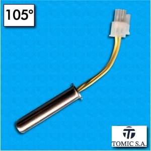 Protettore termico AM07-6 - Temperatura 105°C - Cavetti 60/60 mm - Portata 2,5A - Con sonda fumi e connettore D2