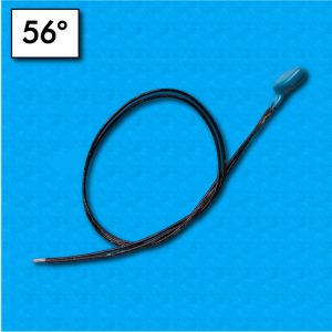 Protettore termico T10 - Temperatura 56°C - Contatti normalmente aperti - Cavetti 300/300 - Portata 2,5A