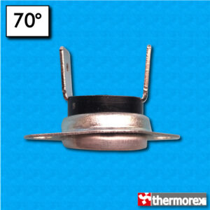 Termostato TK24 a 70°C - Contatti normalmente chiusi - Terminali verticali - Con flangia mobile