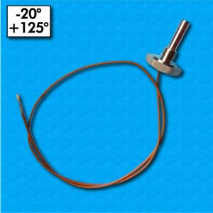 Sonda termica ST-KWCE-49-500 - Range -20°/+125°C - Cavo in PFA 500mm - Con tubo filettato Ø6x34 mm