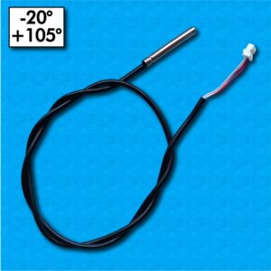 Sonda termica ST-KWCT-38-750 - Range -20°/+105°C - Cavo in PVC 750 mm - Beta 3970 - Sensore in acciaio